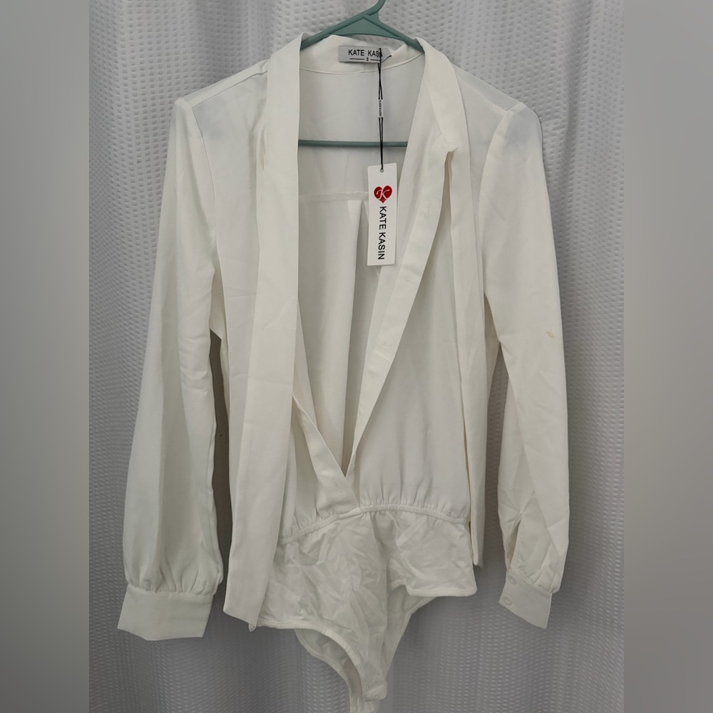 Kate Kasin White Women's Bodysuit Top